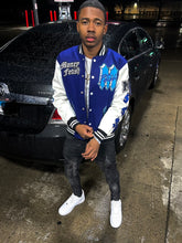 Load image into Gallery viewer, Blue &amp; White Varsity Jacket
