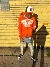 Load image into Gallery viewer, Orange Worldwide Zip Up Hoodie
