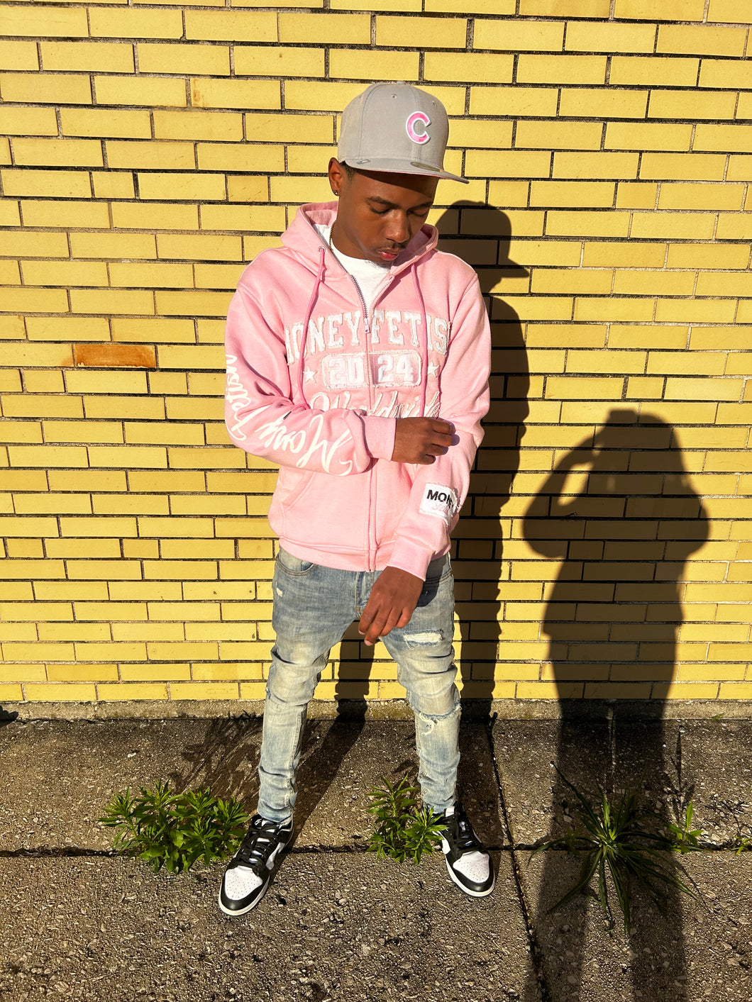 Pink Worldwide Zip Up Hoodie