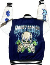 Load image into Gallery viewer, Blue &amp; White Varsity Jacket
